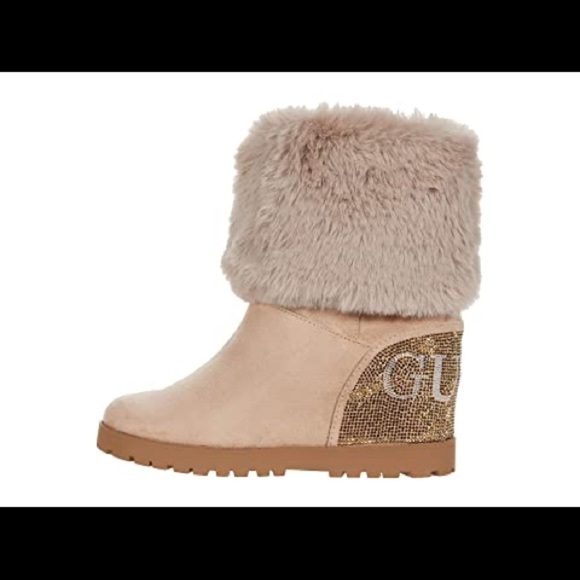 New GUESS Paulie Lug Sole Wedge Boots SZ 6.5 - Picture 4 of 5